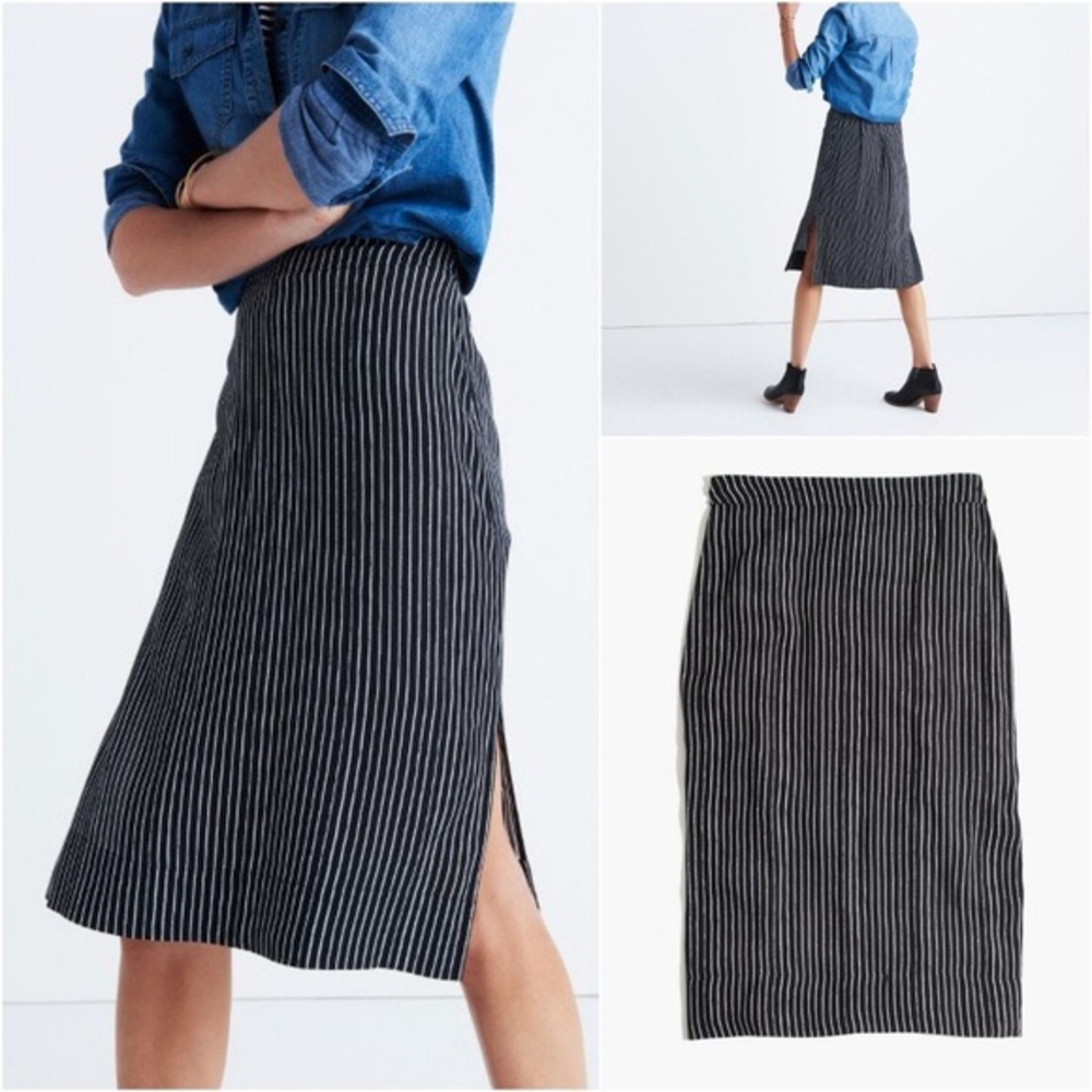 Madewell Pin Stripe Pencil Skirt